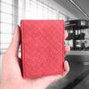 KUNGKIC Suede Car Registration Insurance Holder Furry Vehicle Glove Box Car Organizer Men Women Wallet Case Essential Document Driver License Accessories Diamond Pattern Red view 3