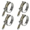WYSIWYKA 4 Pack T-Bolt Hose Clamps, Stainless Steel Hose Clamp with Reinforcement Spring for Pipe, Turbo Intake Intercooler Clamp Working Range 2.24"-2.55"57-65mm view 1