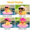 wonuu Car Rubber Duck Decoration, West Cowboy Duck Car Dashboard Decoration Accessories with Mini Swim Ring Cowboy Hat Scarf and Sunglasses(A_Pink Sunglasses Vertical Scarf) view 3