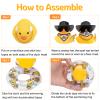 wonuu Car Rubber Duck Decoration, West Cowboy Duck Car Dashboard Decoration Accessories with Mini Swim Ring Cowboy Hat Scarf and Sunglasses(A_Pink Sunglasses Vertical Scarf) view 4