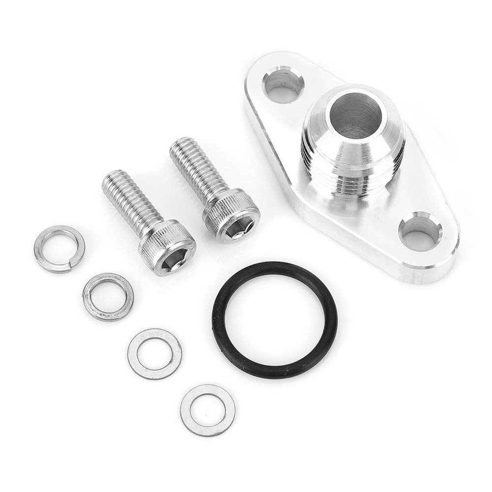 Drain Flange, 1.5in Turbo Oil Return 8AN Drain Flange for GT15 GT17 IHI RHF4 TD04, Durable Aluminum Alloy Material Turbo Oil Return Flange