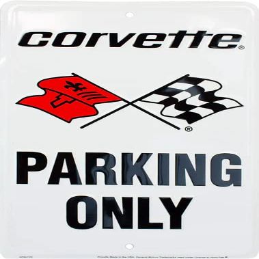 Hangtime Corvette Parking Only - White 8x12