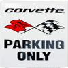 Hangtime Corvette Parking Only - White 8x12 view 1