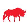 Dark Spark Decals Black Wildebeest, White Tailed GNU 7 inch Red Indoor Outdoor Vinyl Decal view 1