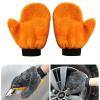 HUFFA Soft Fleece Microfiber Glove for Car Body Washing Plush Gloves Chenille Drying Cloth Water Absorption Glass Cleaning Duster (Color : Random) view 3