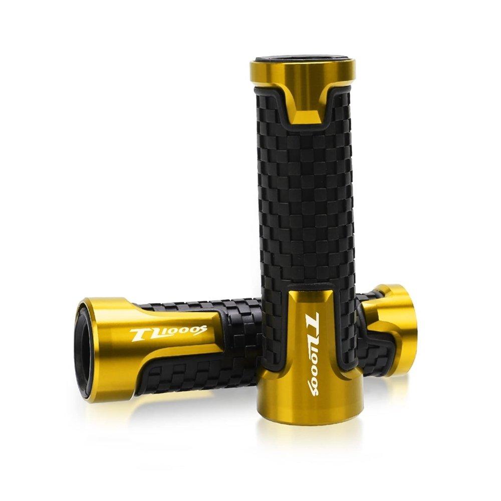 RESKIO Motorcycle Handlebar Grips 7/8" 22mm Motorcycle Anti-Slip Handle Bar Handlebar Grips for Suzuki TL1000S TL 1000 S 1997 1998 1999 2000 2001 All Years Handlebar Grips (Color : Gold)