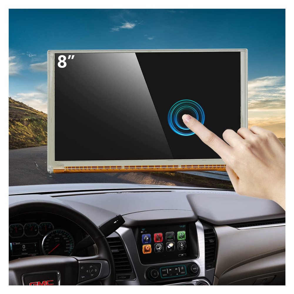 Fit GMC 8" LCD Display Touch Screen New OEM Compatible with 2015-2018 Chevrolet Silverado Suburban Tahoe & GMC Yukon Sierra Replace DJ080PA-01A (Touch Screen with LCD)