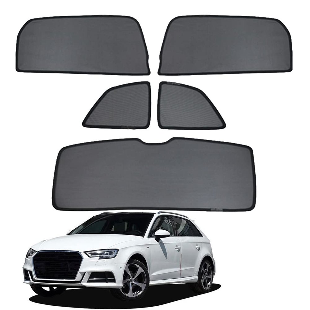 Car Window Shade for Kids Side Window Sun Shade for A3 Sportback 8V 2013-2020 Magnetic Curtain Sun UV Protection Covers for Baby Sleeping Auto Accessories,Rear+Triangular+Back-windscreen-5PCS