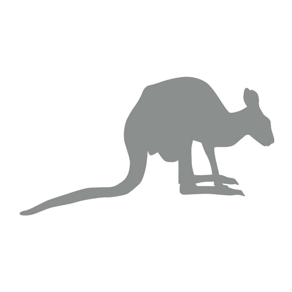 Dark Spark Decals Kangaroo Crouching 11 inch Grey Indoor Outdoor Vinyl Decal