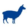 Dark Spark Decals Llama Farm Animal 4 inch Blue Indoor Outdoor Vinyl Decal view 1