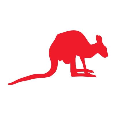 Dark Spark Decals Kangaroo Crouching 5 inch Red Indoor Outdoor Vinyl Decal
