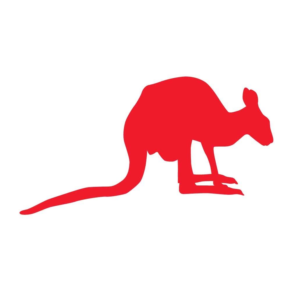 Dark Spark Decals Kangaroo Crouching 5 inch Red Indoor Outdoor Vinyl Decal