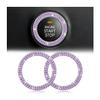 AUKEPO Car Bling Crystal Rhinestone Engine Start Ring Decals, 2 Pack Car Push Start Button Cover/Sticker, Key Ignition Knob Bling Ring, Sparkling Car Interior Accessories(Double Light Purple) view 1