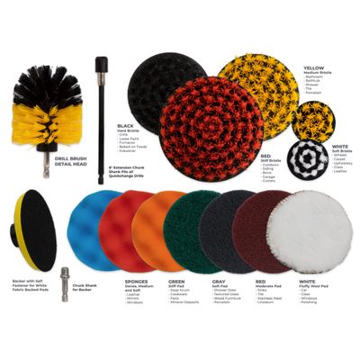 Proline 22-Piece All-Purpose Drill Brush Attachment Set - The Ultimate Cleaning Tool kit for Your Home and car