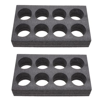 DOITOOL 2pcs Milk Tea Cup Saucer Coffee Things Multi- Hole Cup Holder Foam Bottle Tea Cup Holders Beer Purse Holders for Your Car Takeout 8-Cup Tray Pearl Cotton Bottle Holder Outdoor