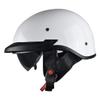 Motorcycle Half Helmet with Sun Visor Motorcycle Helmets for Men Women Helmet for Adult Scooter ATV Cruiser DOT Approved (White, Medium) view 1