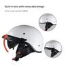 Motorcycle Half Helmet with Sun Visor Motorcycle Helmets for Men Women Helmet for Adult Scooter ATV Cruiser DOT Approved (White, Medium) view 2