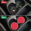 Ziciner 4 Pack Bling Car Coaster, Crystal Soft Rubber Cup Holder Insert Coaster, Anti-Slip Rhinestone Drink Mat, Universal Interior Accessories for Car SUV Truck (Red&White) view 3