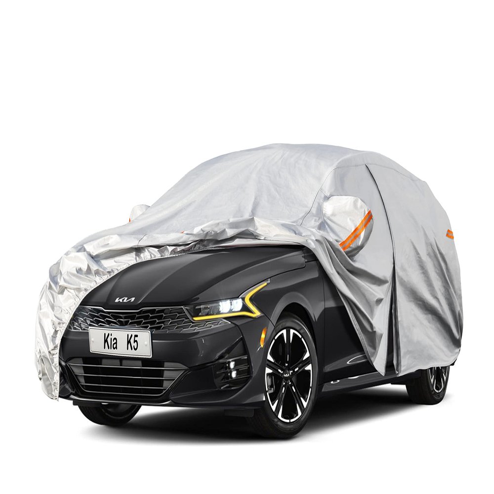 Kayme 6 Layers Sedan Car Cover Custom Fit Kia K5 (2020-2023) Waterproof All Weather for Automobiles, Full Exterior Covers Sun Rain Protection UV Protection Deliver About 3-10 Days