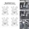 HCmotorku Motorcycle Head Bolt Covers Spark Plug Caps King Crown Fit For Harley Sportster XL883 Dyna Softail Tiwn Cam Big Twin Evolution 1340 Chrome 4PCS view 2