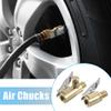 X AUTOHAUX Air Chuck Kit with Clip Adapter Brass Locking Tire Inflator Nozzle Adapter Connect Fits Most Pressure Gauge Air Inflators Tire Gauges 250PSI view 2