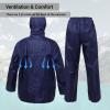 Rizzon Rain Suit Jacket/Trouser for Men Women Waterproof Lightweight Rain Gear for Outdoor Farm Fishing Motorcycle (Navy,XXL) view 4
