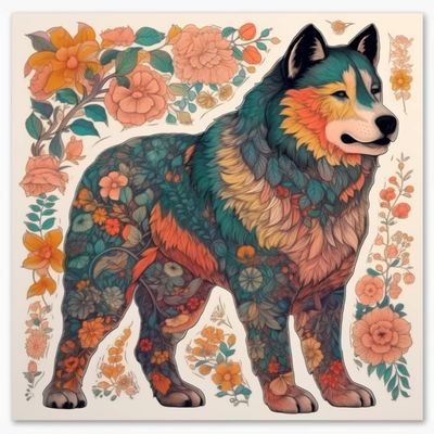 Yoonek Graphics Akita Akita Dog Vinyl Decal Sticker for Car, Laptop, Tumbler, More. #009724-6