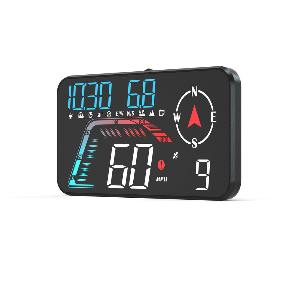 Liiiyuan Hud Car Head Up Display G12 with HD LED Display for All Speedometer for All Speedometer Models, with Adaptive Light Sensing
