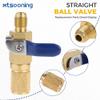 Mtsooning Air Conditioner Ball Valve 1/4" SAE Adapter Straight Refrigerant Valve Replacement for R134a R22 R12 R410a Charging hoses A/C HVAC Refrigerant view 2