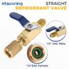 Mtsooning Air Conditioner Ball Valve 1/4" SAE Adapter Straight Refrigerant Valve Replacement for R134a R22 R12 R410a Charging hoses A/C HVAC Refrigerant view 3