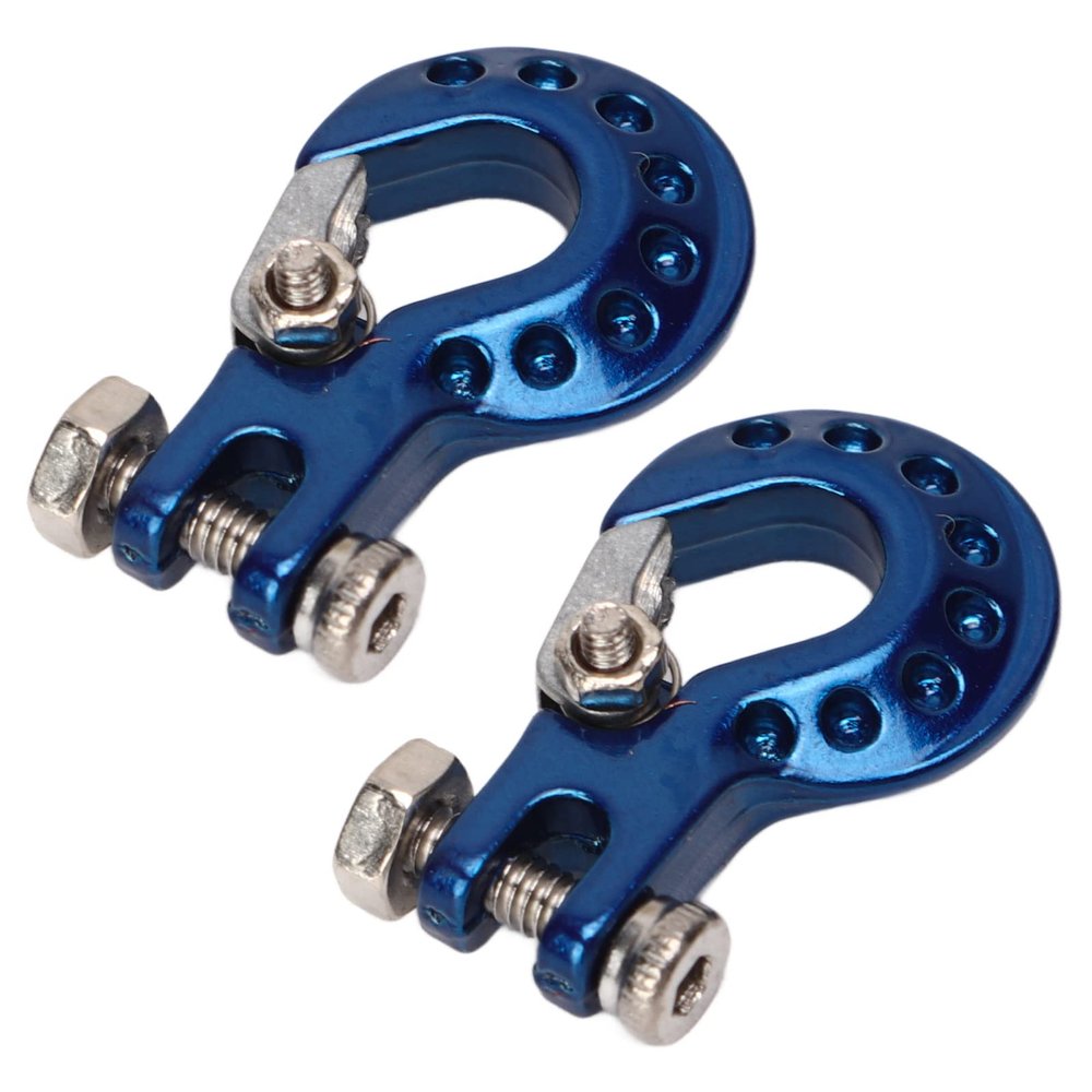 RC Tow Hook Fixed Structure Aluminum Alloy Winch Accessory for 1/10 Scale RC Cars Blue