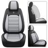 LEYPOCO Leather Seat Cover for Nissan Armada 2004-2023,Waterproof Soft Seat Covers,Interior Accessories Seat Covers Cushion Vehicle Protector Airbag Compatible(Black&Gray,Full Set) view 2