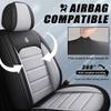 LEYPOCO Leather Seat Cover for Nissan Armada 2004-2023,Waterproof Soft Seat Covers,Interior Accessories Seat Covers Cushion Vehicle Protector Airbag Compatible(Black&Gray,Full Set) view 3