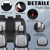 LEYPOCO Leather Seat Cover for Nissan Armada 2004-2023,Waterproof Soft Seat Covers,Interior Accessories Seat Covers Cushion Vehicle Protector Airbag Compatible(Black&Gray,Full Set) view 4