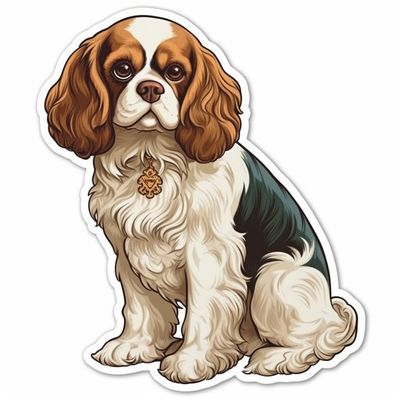Yoonek Graphics Cavalier King Charles Spaniel Cavalier King Charles Spaniel Dog Vinyl Decal Sticker for Car, Laptop, Tumbler, More. #009535-8