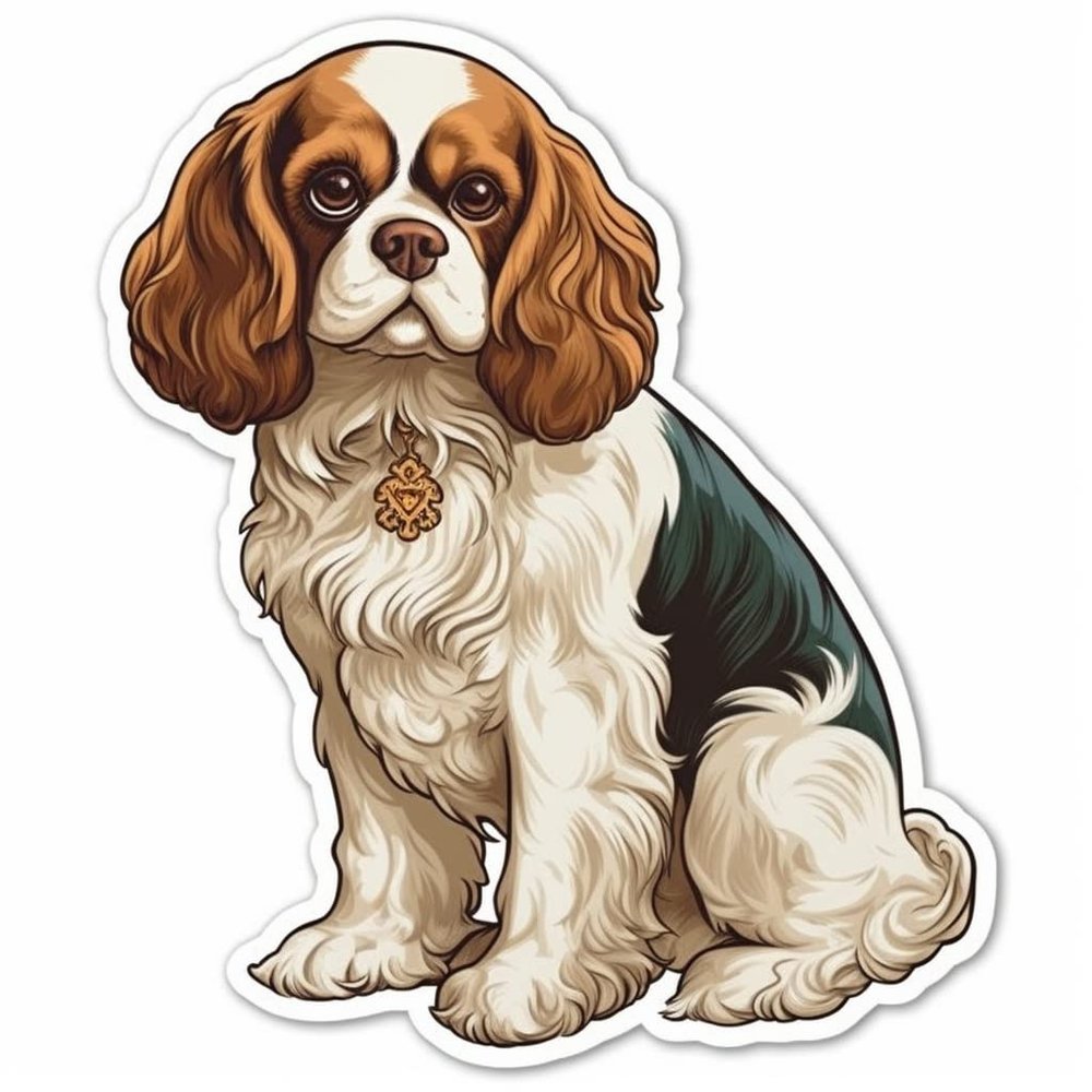 Yoonek Graphics Cavalier King Charles Spaniel Cavalier King Charles Spaniel Dog Vinyl Decal Sticker for Car, Laptop, Tumbler, More. #009535-8