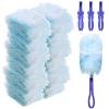 Yaomiao 120 Pcs Duster Refills for Cleaning Includes 100 Disposable Duster Refills Bulk with 20 Replacement Handle for Cleaning Office, Home, Blinds, Ceiling Fans, Furniture(Blue) view 1