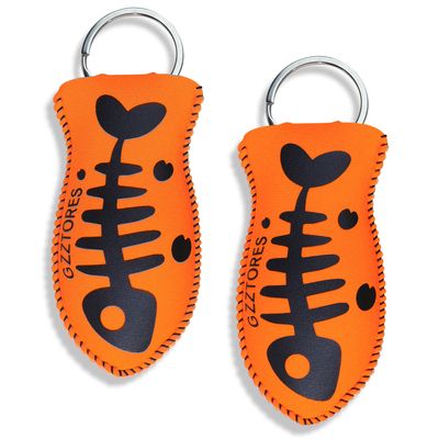 Floating Keychain, Boat Key Float - Float 4 to 5 Keys for Boating, Fishing, Sailing and Other Outdoor Sports, 2 Pack Waterproof Boat Floating Keychain(Orange)