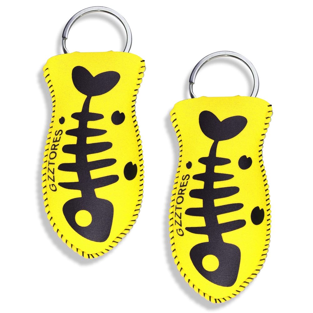 Floating Keychain, Boat Key Float - Float 4 to 5 Keys for Boating, Fishing, Sailing and Other Outdoor Sports, 2 Pack Waterproof Boat Floating Keychain(Yellow)