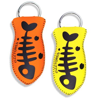 Floating Keychain, Boat Key Float - Float 4 to 5 Keys for Boating, Fishing, Sailing and Other Outdoor Sports, 2 Pack Waterproof Boat Floating Keychain(Orange/Yellow)