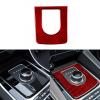 PJFUS Red Soft Carbon Fiber Auto Interior Accessories Car Gear Shift Panel Frame Center Console Trim Decal Decoration Compatible with XE F-PACE X761 2016 2017 2018 view 1