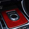 PJFUS Red Soft Carbon Fiber Auto Interior Accessories Car Gear Shift Panel Frame Center Console Trim Decal Decoration Compatible with XE F-PACE X761 2016 2017 2018 view 3