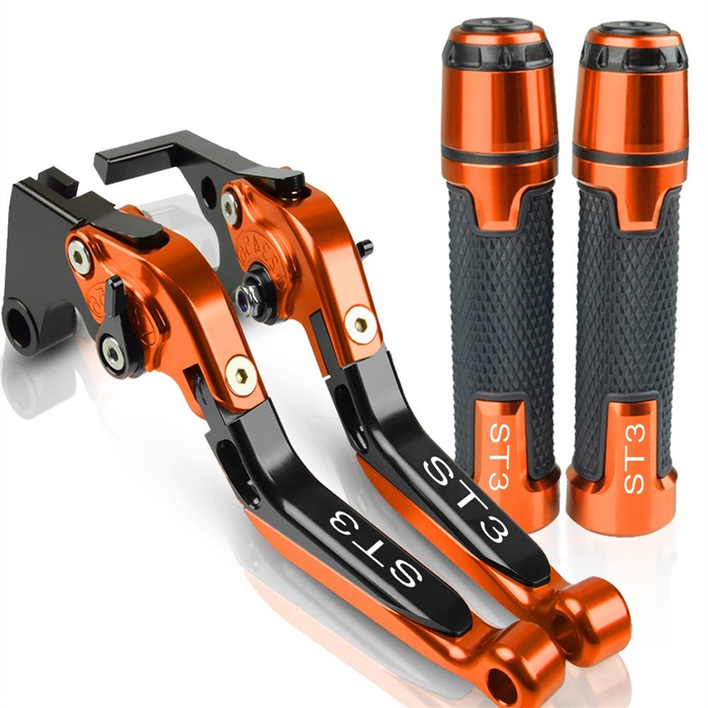 BIRLD for Ducati ST3 ST3S ABS 2003-2007 Motorcycle Clutch Brake Lever Extendable Adjustable Foldable Levers Handlebar Hand Grips CNC Aluminum with Logo Lever (Color : 3)