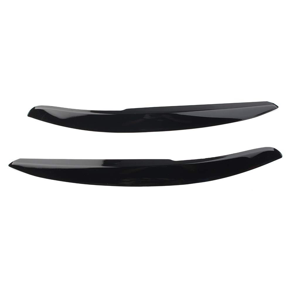 Lirun Headlight Lamp Eyebrow Eye Lid Cover Trim Decor for VW Polo Mk5 6R 6C 2011-2017, Glossy Black