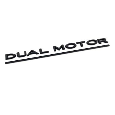 Funce Model 3 Y Dual Motor Emblem Sticker Underlined Badge Letters Accessories Compatible with Tesla Model 3/Y/S/X (Matte Black)