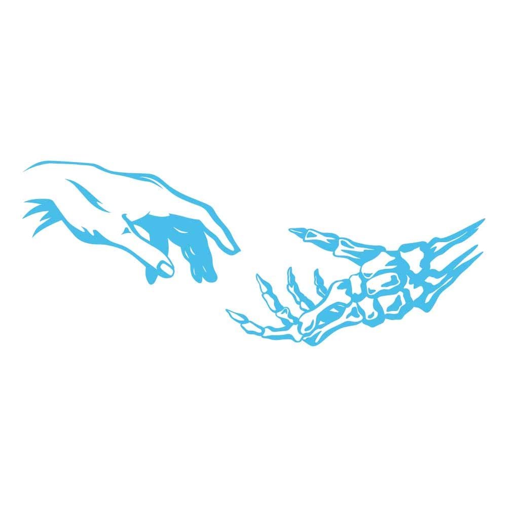 Dark Spark Decals Creation of Adam, Death's Hand 8 inch Light Blue Indoor Outdoor Vinyl Decal