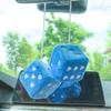Pair 3 Fuzzy Plush Dice Heart Shape Decor for Car Rearview Mirror, Retro Square Decoration Dice for Car Hanging Accessories (Brown) view 4