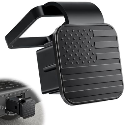 SINGARO 2 Inch Universal Flag Tow Hitch Covers, Trailer Hitch Cover Tube Plug Insert, Car Exterior Accessories, Receiver Tube Hitch PlugAmerican Flag