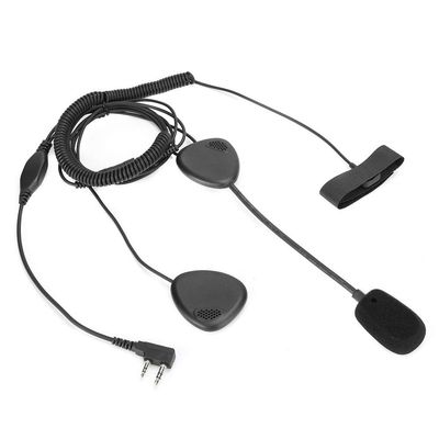 ASHATA Motorcycle Headset,Universal KPlug Motorcycle Helmet Intercom Headphone with Large PTT Design,for Walkie Talkie/for Two Way Radio,Black