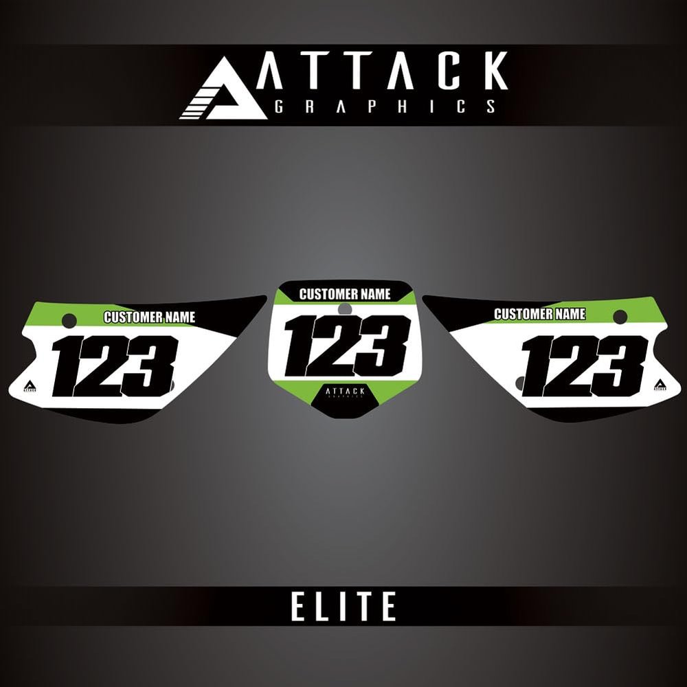 Attack Graphics Elite Number Plate Backgrounds for Kawasaki KX85 2007